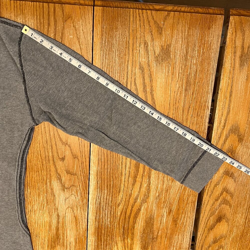 Carbon2Cobalt Men's Size L 100% Cotton L/S Cotton Henley. Charcoal - Picture 7 of 8